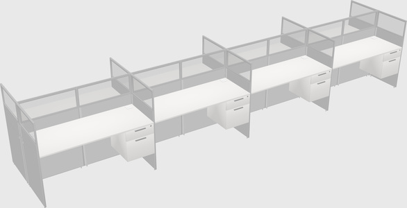 Shared rectangular cubicle