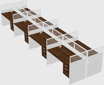 Shared rectangular cubicle