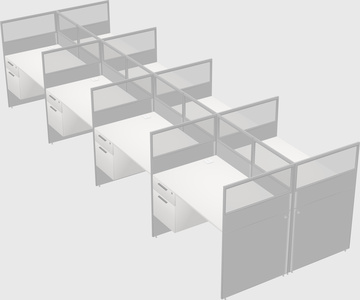 Shared rectangular cubicle