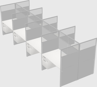 Shared rectangular cubicle