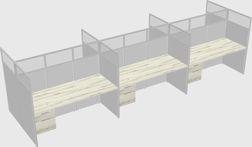 Shared rectangular cubicle