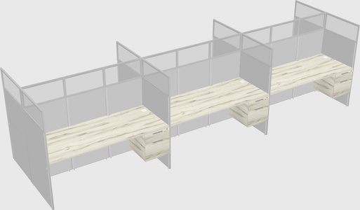 Shared rectangular cubicle