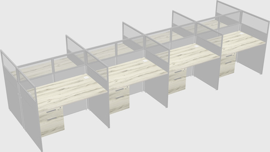 Shared rectangular cubicle