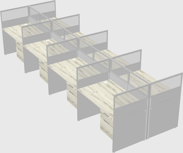 Shared rectangular cubicle