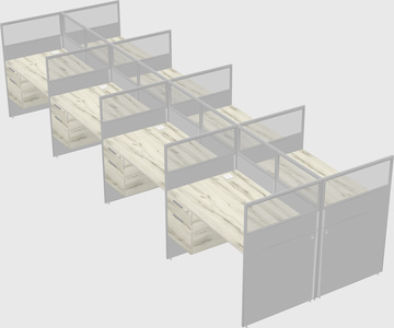 Shared rectangular cubicle