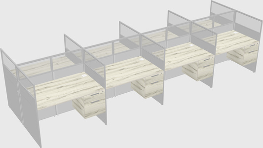 Shared rectangular cubicle