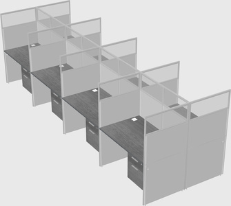 Shared rectangular cubicle