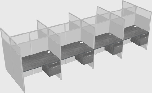 Shared rectangular cubicle