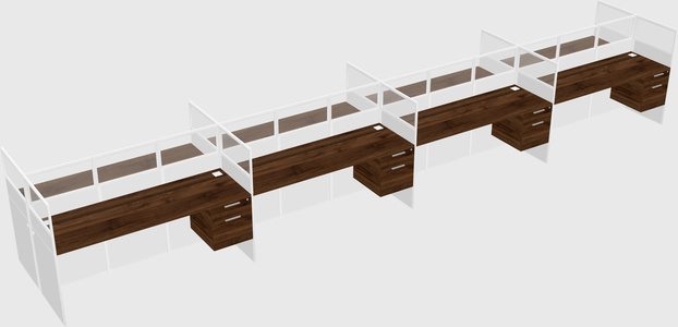 Shared rectangular cubicle
