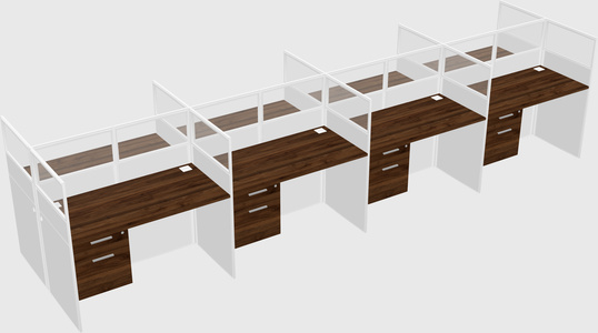Shared rectangular cubicle