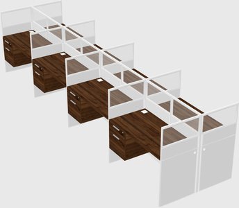 Shared rectangular cubicle