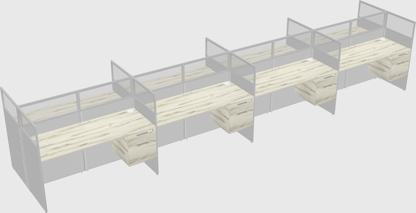 Shared rectangular cubicle
