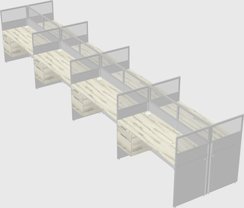 Shared rectangular cubicle