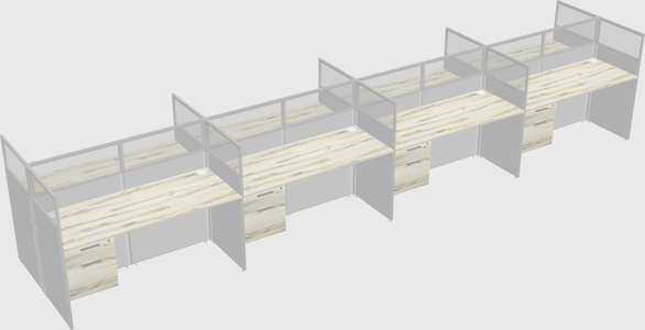 Shared rectangular cubicle