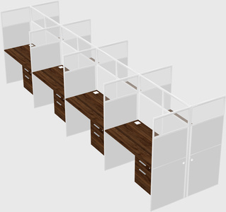 Shared rectangular cubicle