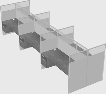Shared rectangular cubicle