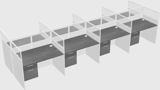 Shared rectangular cubicle