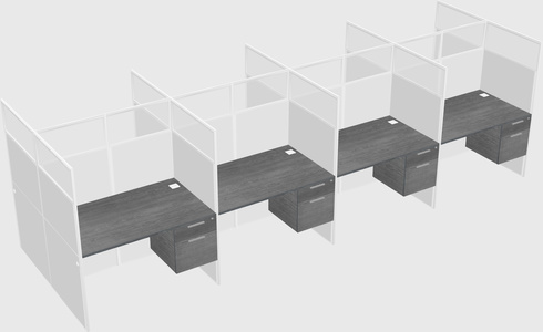 Shared rectangular cubicle
