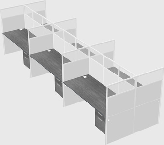 Shared rectangular cubicle