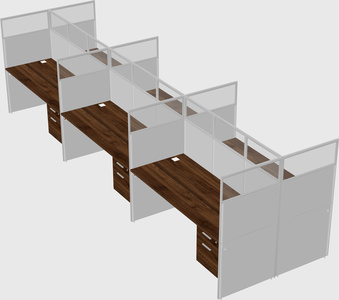 Shared rectangular cubicle