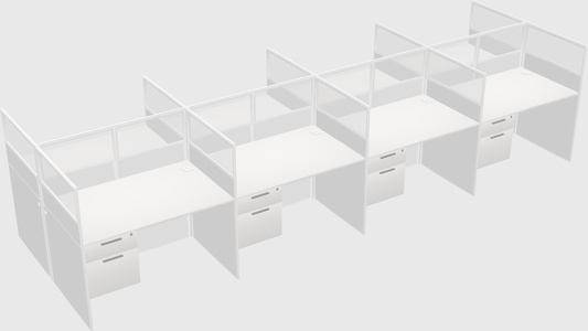 Shared rectangular cubicle