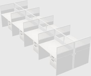 Shared rectangular cubicle