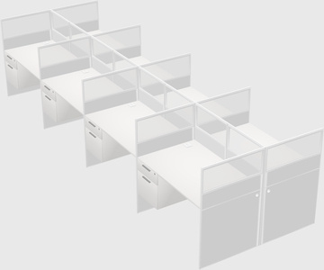 Shared rectangular cubicle
