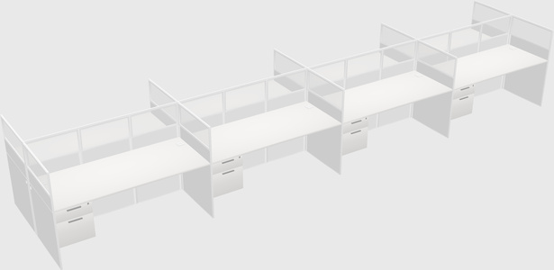 Shared rectangular cubicle