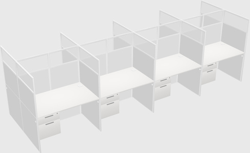 Shared rectangular cubicle