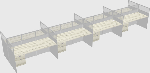 Shared rectangular cubicle