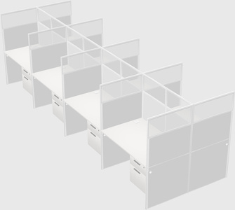 Shared rectangular cubicle