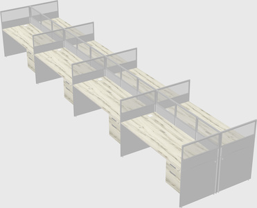 Shared rectangular cubicle