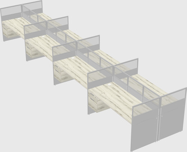 Shared rectangular cubicle