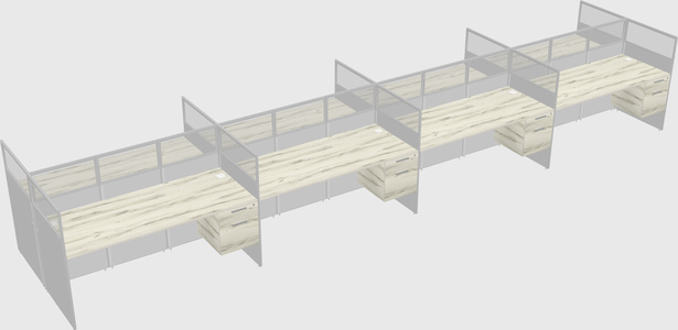 Shared rectangular cubicle