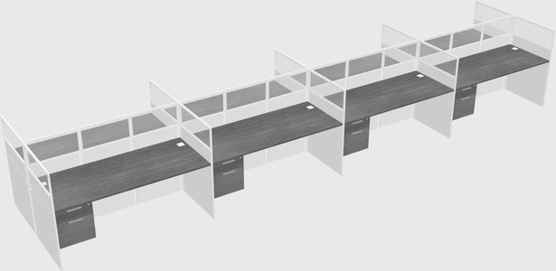 Shared rectangular cubicle