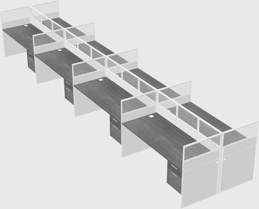 Shared rectangular cubicle