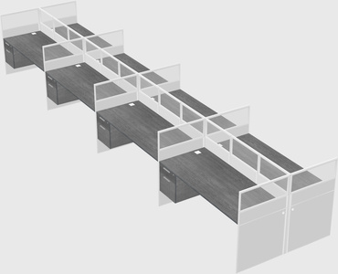 Shared rectangular cubicle