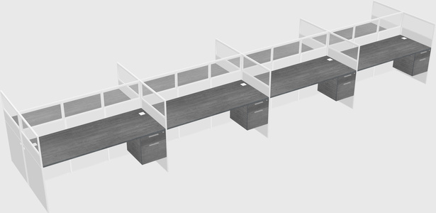 Shared rectangular cubicle