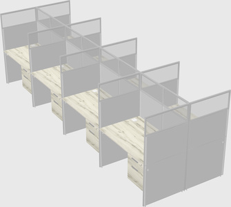 Shared rectangular cubicle