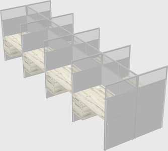 Shared rectangular cubicle