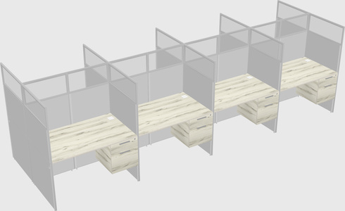 Shared rectangular cubicle