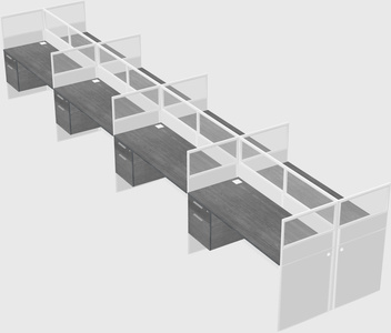 Shared rectangular cubicle