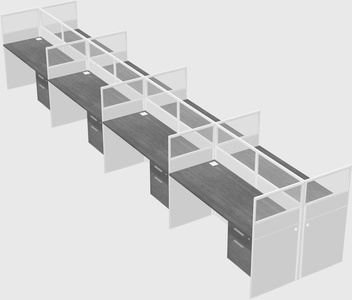 Shared rectangular cubicle
