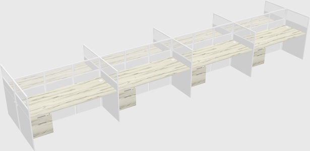 Shared rectangular cubicle