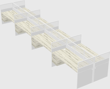 Shared rectangular cubicle