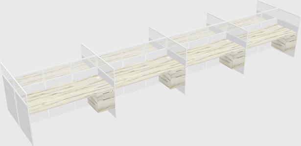 Shared rectangular cubicle