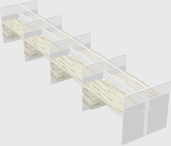 Shared rectangular cubicle