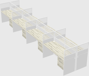 Shared rectangular cubicle