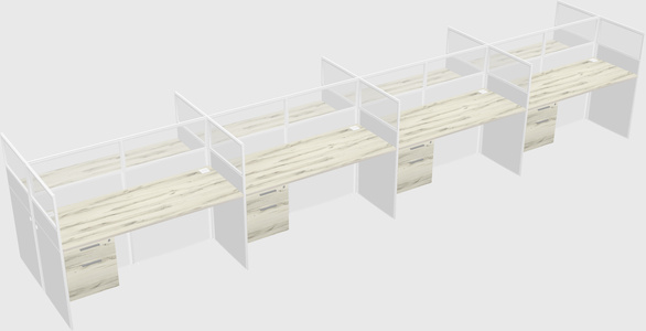 Shared rectangular cubicle