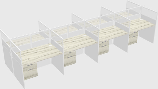 Shared rectangular cubicle